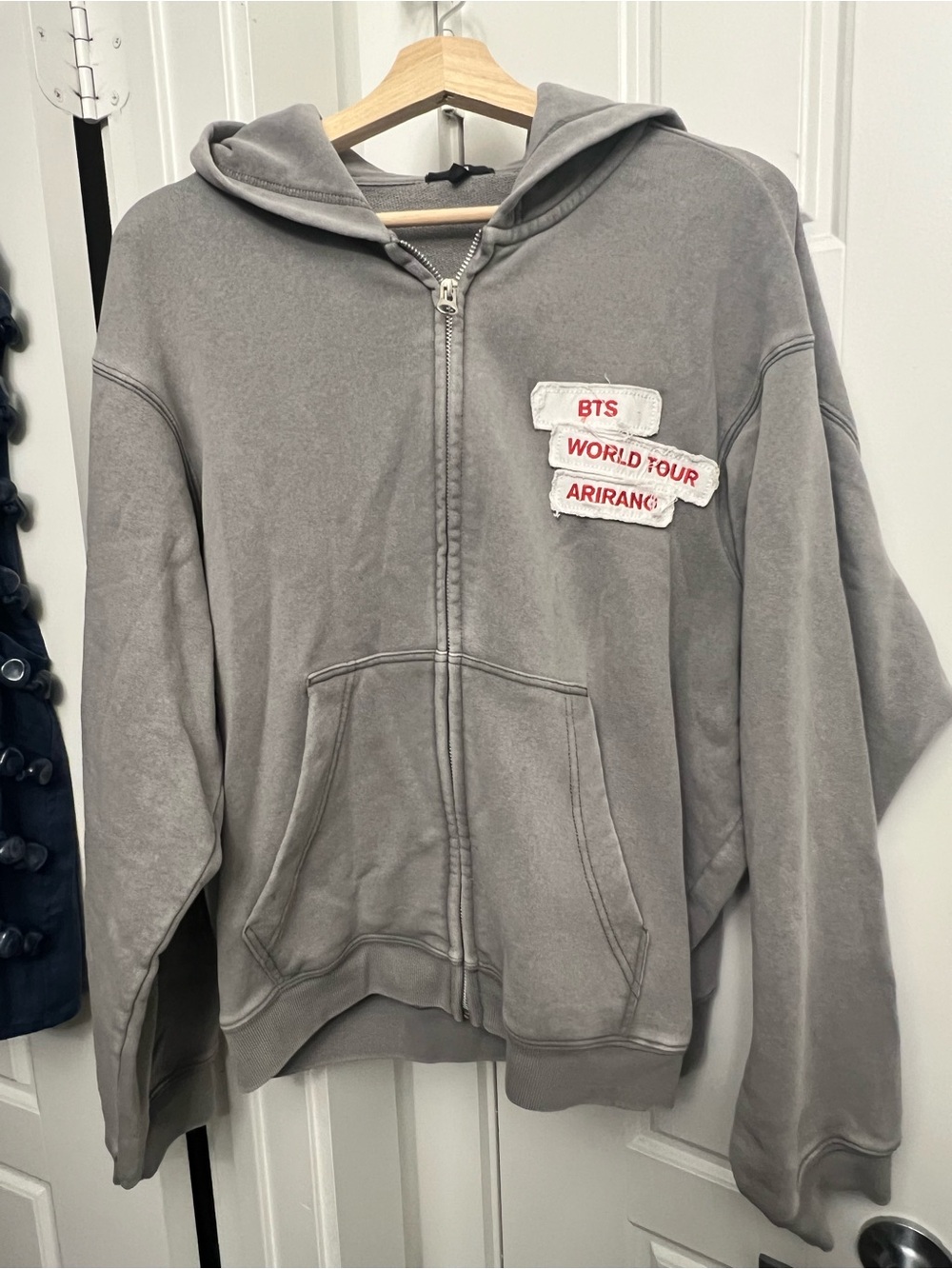 BTS World Tour Arirang Grey Zip-Up Hoodie